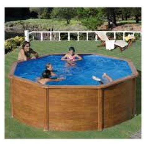 Piscina Gre Kit Pr353W Redonda Desmontable Imitacion Madera Sicilia (1/5)
