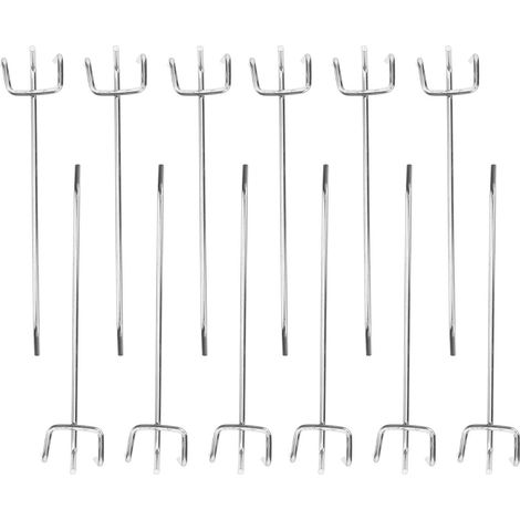 Crochets en Fer Argenté sans Perçage pour Panneau Perforé Lot de 50 Support Vêtements et Paquet, pour Placard ou Salle de Bain (1/5)