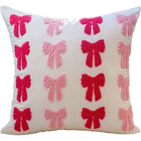 Coussin Décoratif Avec Nœud - 45 cm - Rose - Pour Canapé Salon Chambre - Usage Intérieur - 1 Pièce (1/5)