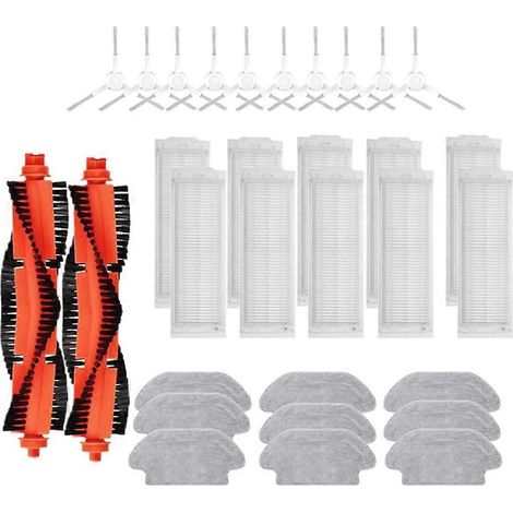 Pièces détachées pour aspirateur robot Xiaomi T12 / S10 / S10 EU / S12 B106GL, balai serpillère 2S XMSTJQR2S / 3C B106CN : brosse rotative, filtre et chiffon de nettoyage. (1/5)