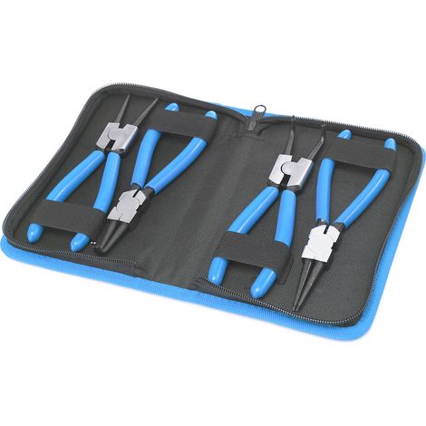 Juego de alicates para circlip y arandelas interiores y exteriores seeger 175mm, 4 piezas