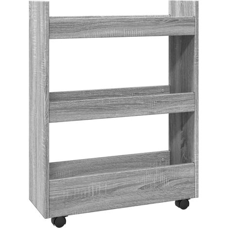 Maison Exclusive - Carrello Stretto a 3 Livelli Grigio Sonoma in Truciolato