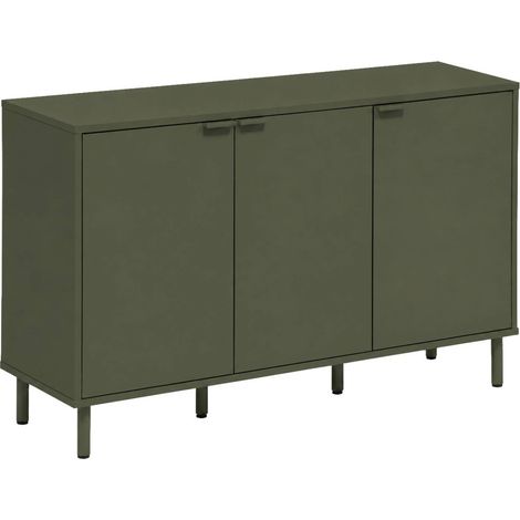 sweeek - Sideboard mit Holzdekor und Metall 3 Türen 120cm (1/5)