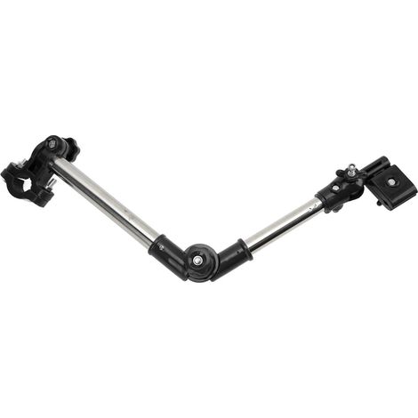 Support de parapluie en acier inoxydable, rotatif à 360°, pour poussette, noir (1/5)