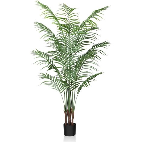 Künstliche Palme 150cm im Topf, naturgetreue Kunstpflanze für Wohnzimmer & Büro (1/5)