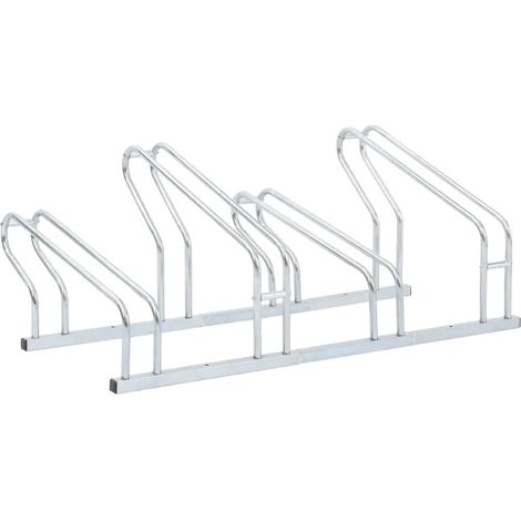 Support de vélo, acier galvanisé, autoportant, Gris Clair (1/2)