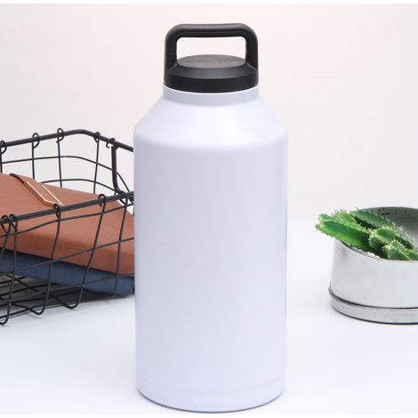 Isolierte 1,9-Liter-Sportflasche aus Edelstahl 304, große, tragbare Größe für Wandern und Bergsteigen, Thermosflasche fürs Auto (1/5)