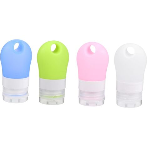 4pièces Flacon de Voyage Silicone Lot de Flacons Réutilisables pour Shampoing Gel Douche pour Mains (1/5)