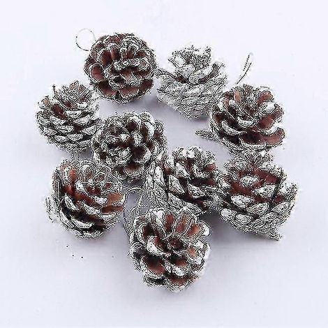 9 boules de Noël en pommes de pin, décorations à suspendre pour sapin et fêtes. (1/3)