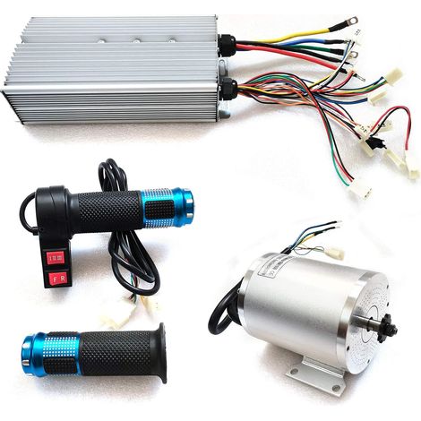 Kit moteur sans balais, 72V 3000W moteur haute vitesse avec 80A 24 Mosfet 3-Speed Switch Controller and Throttle pour moto, scooter électrique, vélo, kit de conversion de moteur.