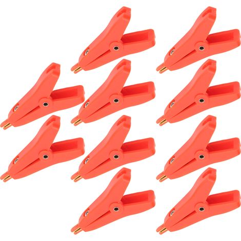 10 Pièces Pinces Crocodile Dorées 25mm pour Câblage Électrique et Tests de Circuit J.60043R (1/5)