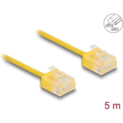Delock Cable de red RJ45 Cat.6 UTP Ultra Slim 5 m amarillo con enchufes cortos