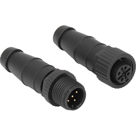 2 schwarze ABS-Stecker (männlich/weiblich), öl- und hitzebeständig, universell für NMEA 2000 (1/5)