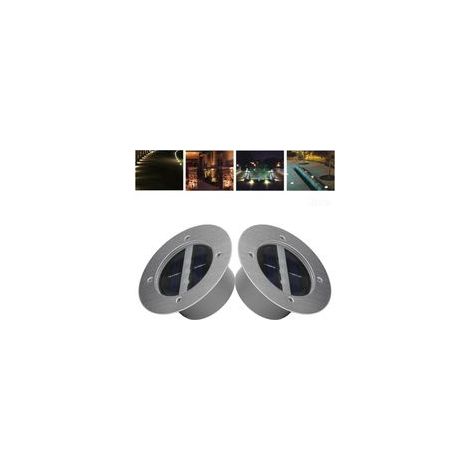 2 lampes solaires rondes pour allée - Éclairage extérieur design pour patio, allées, jardin, étanches
