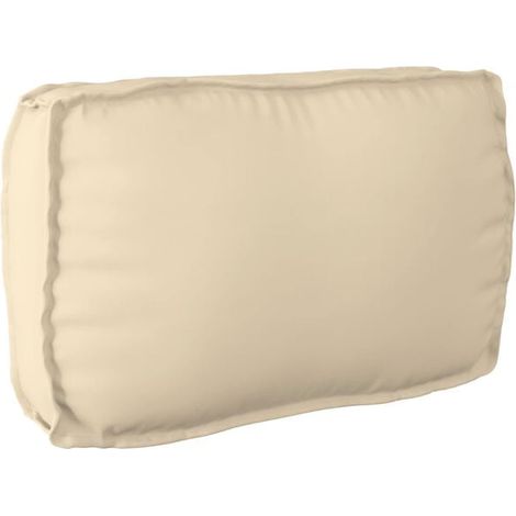 Coussin beige, mesurant 70 x 40 x 12 cm, en tissu Oxford. (1/5)