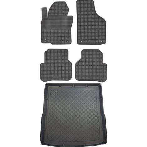 Set di tappetini in gomma per auto e tappetino per bagagliaio per Volkswagen Passat B7 Kombi da ottobre 2010 a novembre 2014.
