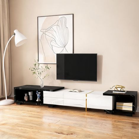 Meuble TV en MDF et panneaux de particules longueur extensible (1/5)