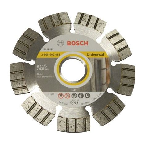 Disco diamantato per smerigliatrici Best Universal + Metal 115 mm 2608602661 BOSCH (1/2)