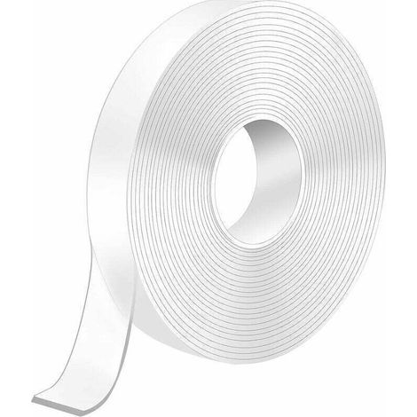 3M Scotch Double Face Extra Fort, 3M x 3CM x 1MM Scotch Transparent Double Face Lavable, Réutilisable Ruban Adhésif Double Face Accroche Tableau (1/4)