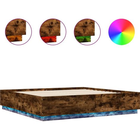 Maison Exclusive - Estructura cama con luces LED madera roble ahu (1/5)