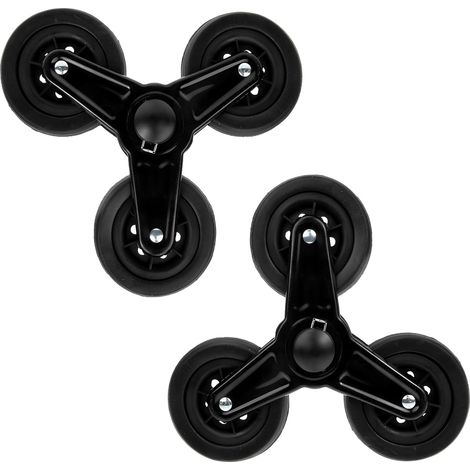 Lntyq 1 Paire de roulettes Roues Bagages Panier roulettes Diable Roues Triangle Roues Roues pour L' Panier Diable D' épicerie Noir