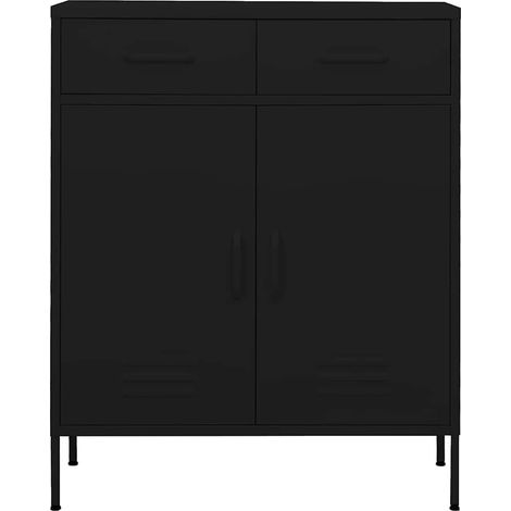 vidaXL Armario de almacenamiento acero negro 80x35x101,5 cm