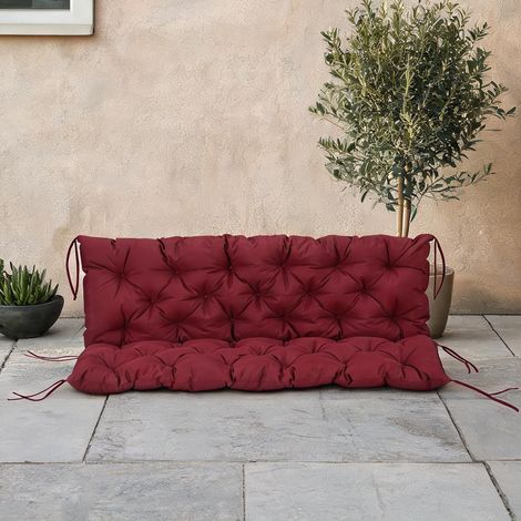Coussin de banc en polyester rouge 150 x 98 x 8 cm (1/5)
