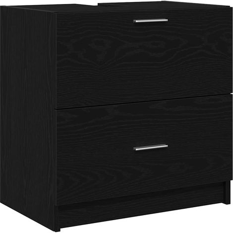 Maison Exclusive - Badezimmerschrank mit Tür Schwarz Eichen-Optik