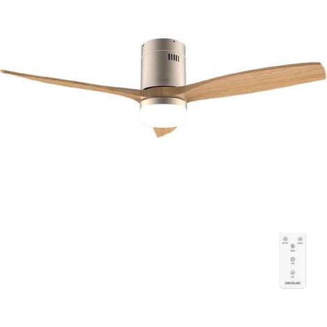 Cecotec Ventilador de Techo con Luz y Mando a Distancia de 52" EnergySilence Aero 5600 Classic Gold&LightWood. Motor DC 40W (1/5)
