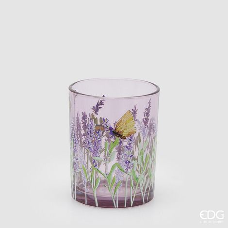 EDG Enzo De Gasperi Portacandela Rudbeckia Cilindro H 12,5 Cm D 10 Cm Lavender