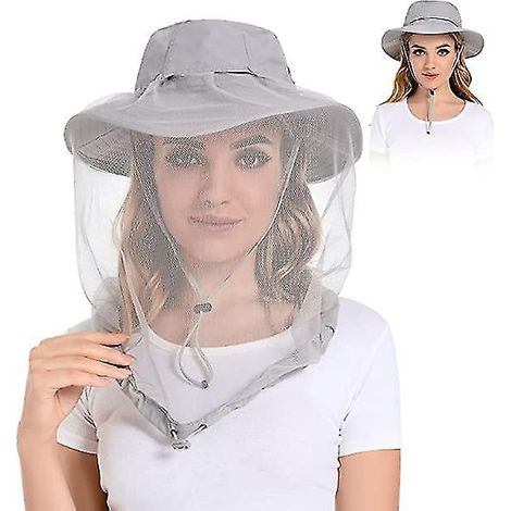 Chapeau moustiquaire intégré - Protection solaire UPF 50+ avec moustiquaire dissimulée pour l'apiculture et la randonnée (Hommes et femmes)