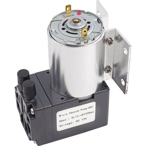 Mini DC 12V vacuum pump, 5L/min, 120kpa, negative pressure suction pumping with stand (1/5)