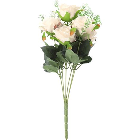Bouquet De Roses Artificielles - Fleurs En Soie Réalistes - Décoration Pour Mariage Et Maison - Lot De 1 (1/5)