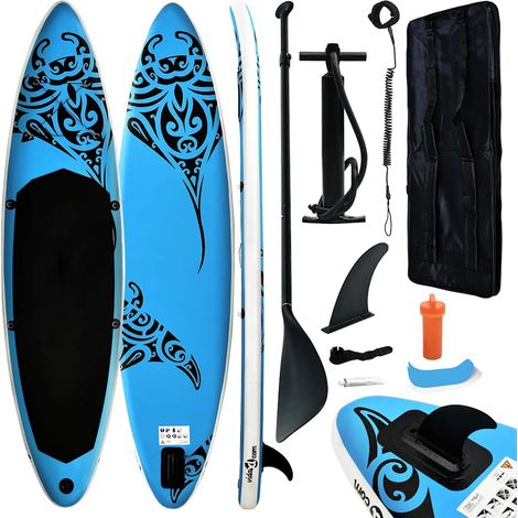 Ensemble de planche SUP gonflable 305x76x15 cm Bleu (1/5)