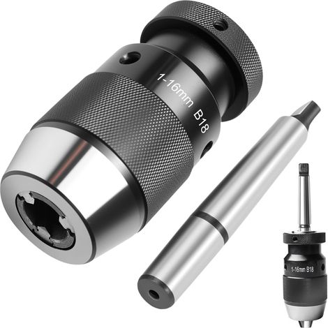 1 - Mandrin Auto-serrant - Mandrin Conique MK2/MT2 - Perçage Précision 1-16mm - Acier 45 HRC40 - Pour Tour Perceuse CNC - Noir - 1x16cm (1/5)