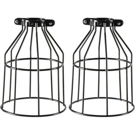 Lot de 4 lampes industrielles réglables en fil métallique pour cage de lampe de protection de cage Noir (1/5)