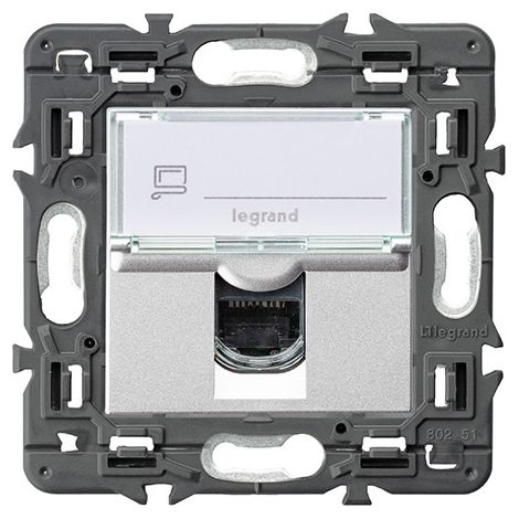 Base VALENA NEXT 1xRJ45 utp cat 6 aluminio LEGRAND 741375
