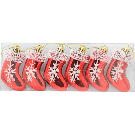 Stück kreative, glänzende Sockenhandschuh-Anhänger, bruchsichere Weihnachtsbaumkugeln, Festtagsgeschenk aus Kunststoff für Kinder und Familien (1/5)