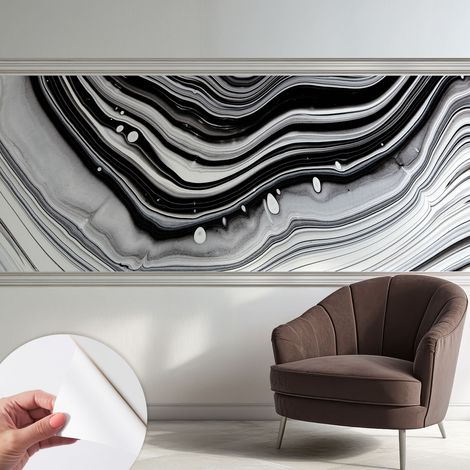 Selbstklebend Tapete - abwaschbar - Raumgestaltung Schlafzimmer Wohnzimmer Tapete Optische Wellen 250x104 cm (1/5)