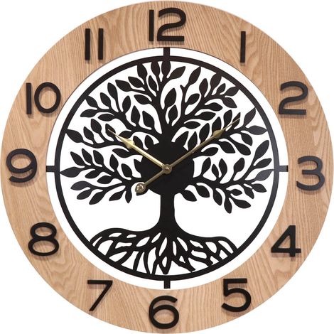 Orologio da parete in MDF con disegno ad albero - Stile moderno per la decorazione