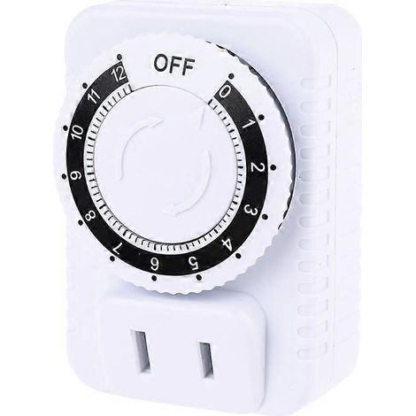 Minuteur mécanique à économie d'énergie, enfichable, compact, ABS (1/5)