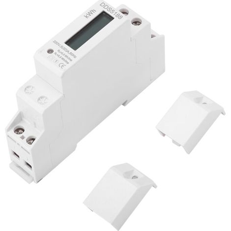 Compteur d'énergie électronique 5-20 A, monophasé, 220 V, LCD numérique, montage sur rail DIN (1/5)
