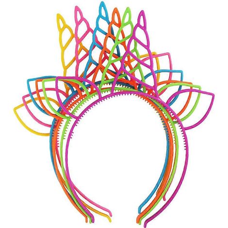 18 serre-têtes licorne en plastique, jolis anneaux pour cheveux, accessoires de fête et décoration pour enfants (couleurs foncées)-23.00X16.00X0.30CM (1/4)