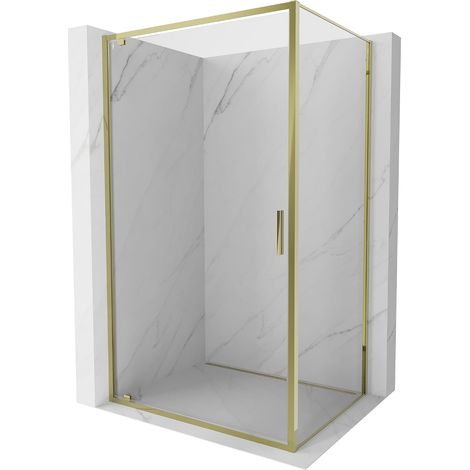Mexen Exo cabina de ducha abatible 85 x 80 cm, transparente, dorada - 8181-085-080-50-00 (1/5)