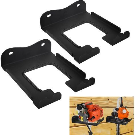 Lot de 2 supports de rangement pour taille-haie de garage, crochets muraux de garage, outils électriques de jardin (1/5)