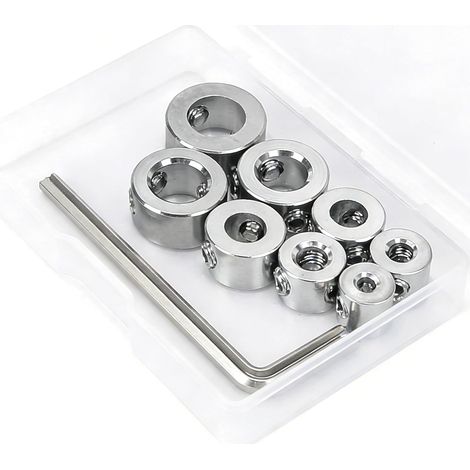 8PCS 3-10mm Drill Bit Depth Stop Ring, Adjustable Ring Positioner Set, Drill Limitation Collars, Drill Locator for All Wood Drill Bits (1/5)