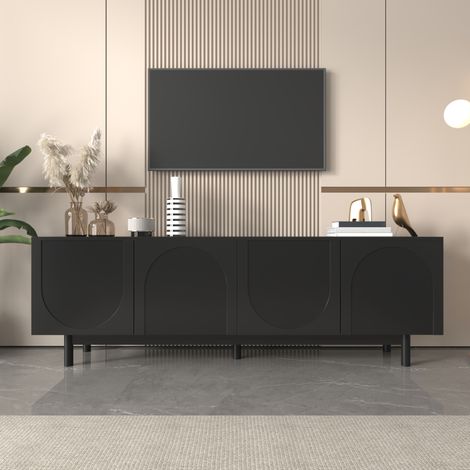 TV Schrank Sideboard 175 cm Stauraum Schwarz HAVRYA (1/5)