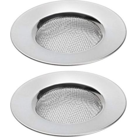 Lot de 2 passoires d'évier pour douche, receveur de cheveux du trou de prise éviers de baignoire ou de cuisine Filtres de drainage pour évier en acier inoxydable. Diamètre de 3 Inch 7,6 cm (1/5)