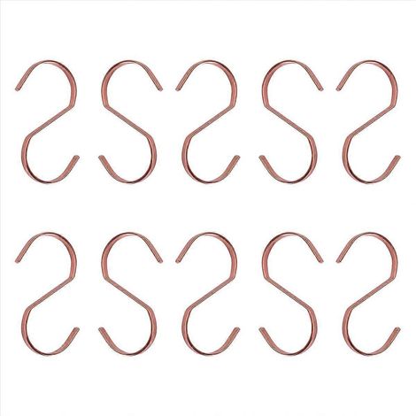 Lot de 10 crochets plats muraux en acier, finition chromée et or rose, 10 cm, fixation sans perçage, design moderne pour suspendre vêtements et accessoires (1/5)
