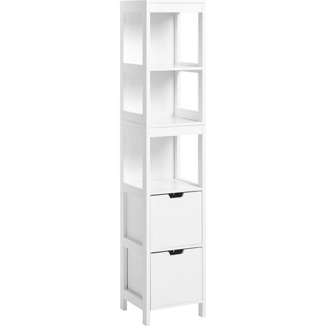Freestanding Bathroom Cabinet MDF 145 x 30 x 30 cm with 3 Shelves 2 Drawers Modern APPROUAGUE (1/5)